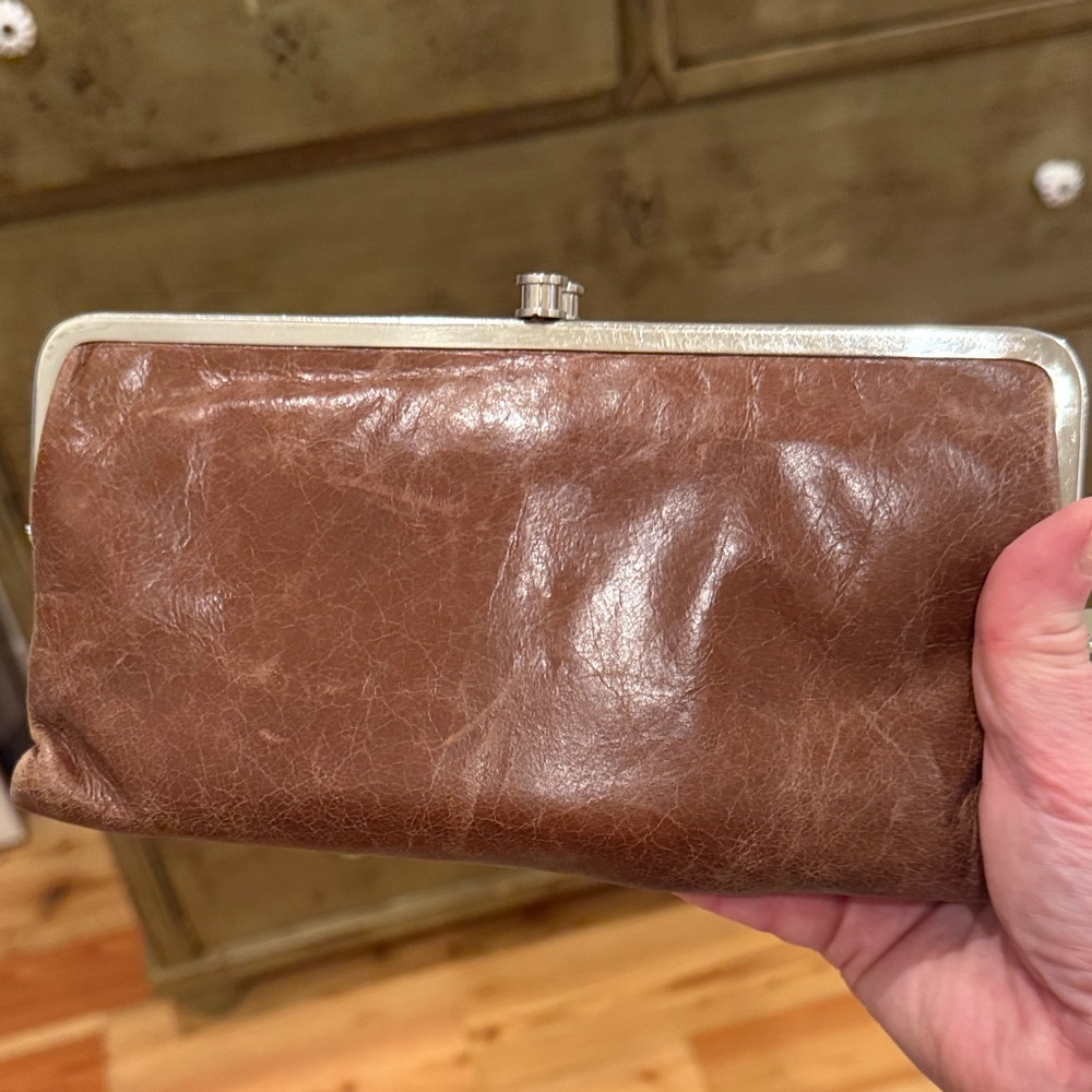 Hobo Brown Leather Clutch Wallet